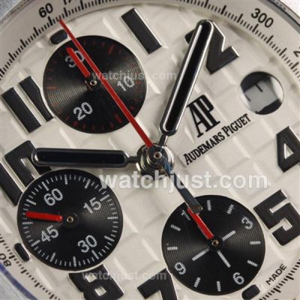 Audemars Piguet Royal Oak Offshore Chrono Swiss Valjoux 7750 Movement with White Checkered Dial-Black Rubber Strap