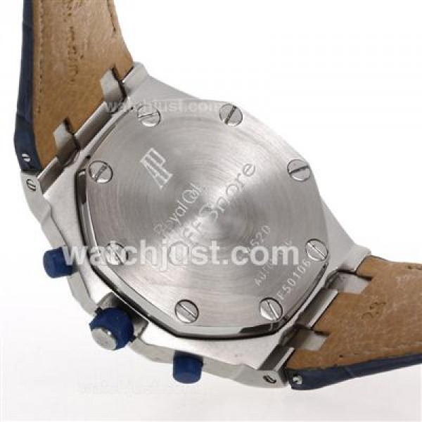 Audemars Piguet Royal Oak Offshore Chrono Swiss Valjoux 7750 Movement with Blue Checkered Dial-Blue Leather Strap