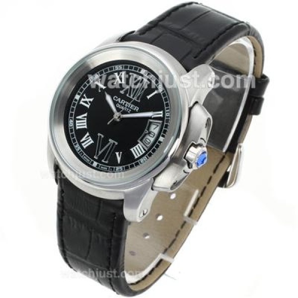 Cartier Calibre de Cartier with Black Dial-Lady Size