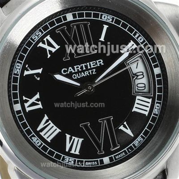Cartier Calibre de Cartier with Black Dial-Lady Size