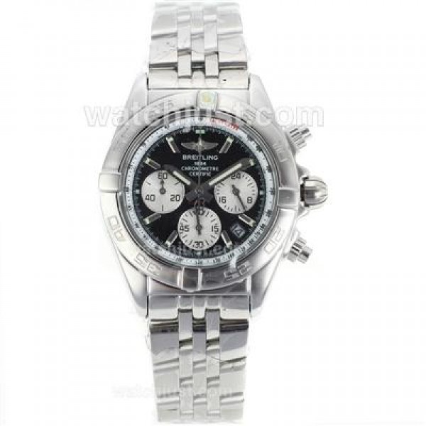 Breitling Chronomat Evolution Working Chronograph with Black  Dial S/S-Lady Size