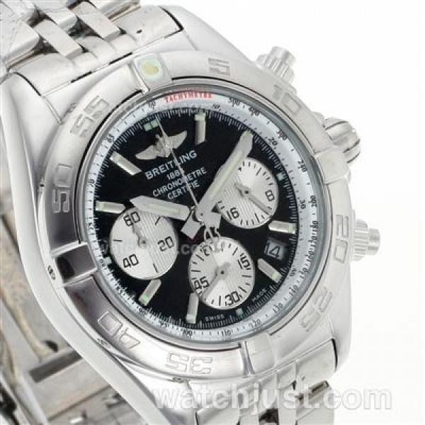 Breitling Chronomat Evolution Working Chronograph with Black  Dial S/S-Lady Size