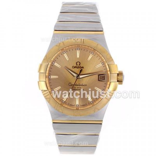 High Quality Omega Constellation Replica Watches With Golden Dials For Sale