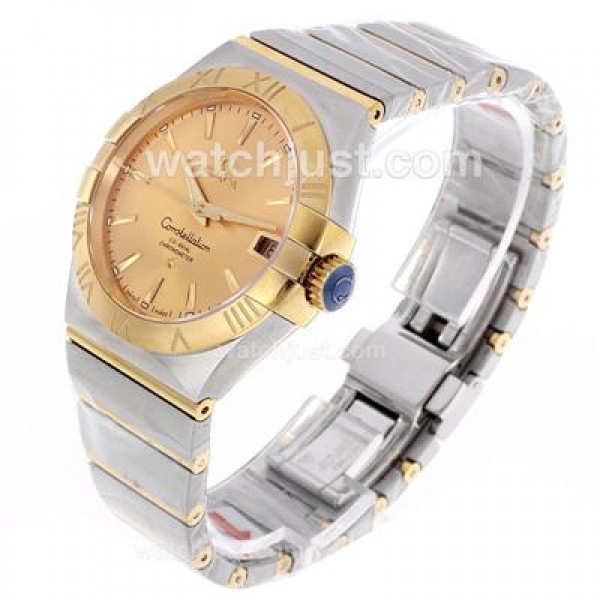 High Quality Omega Constellation Replica Watches With Golden Dials For Sale