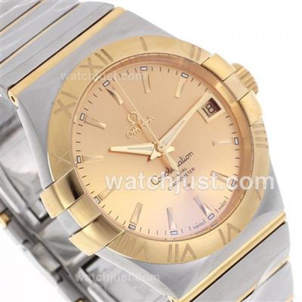 High Quality Omega Constellation Replica Watches With Golden Dials For Sale