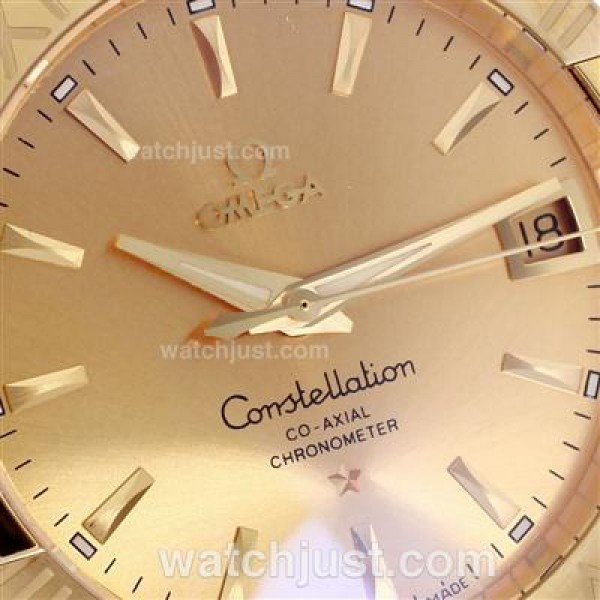 High Quality Omega Constellation Replica Watches With Golden Dials For Sale