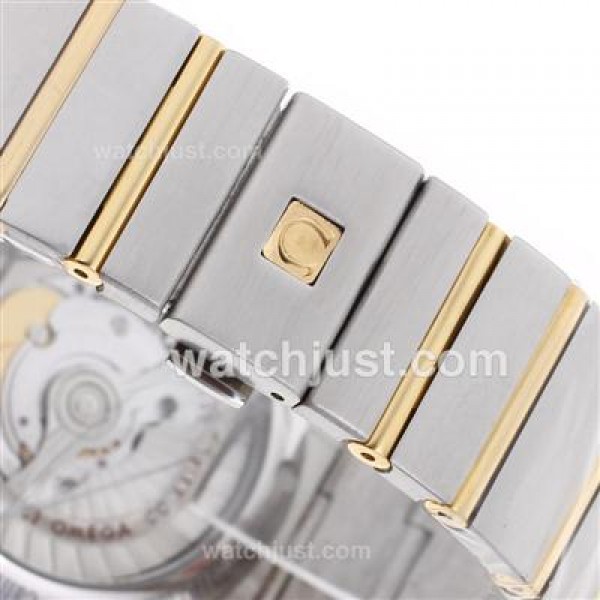 Luxury Omega Constellation Fake Watches With Golden Dials And Two Tone Cases Online