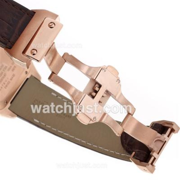 Best Quality Cartier Santos 100 Replica Watches With White Dials Rose Gold Cases For Sale