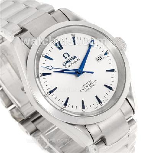 Omega Seamaster Automatic Blue Stick Markers with White Dial S/S