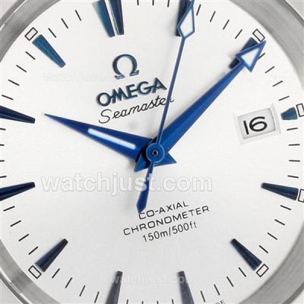 Omega Seamaster Automatic Blue Stick Markers with White Dial S/S