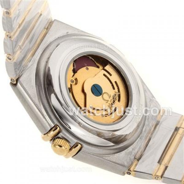 Omega Constellation Automatic Two Tone Diamond Bezel and Markers with Golden Dial-18K Plated Gold Movement