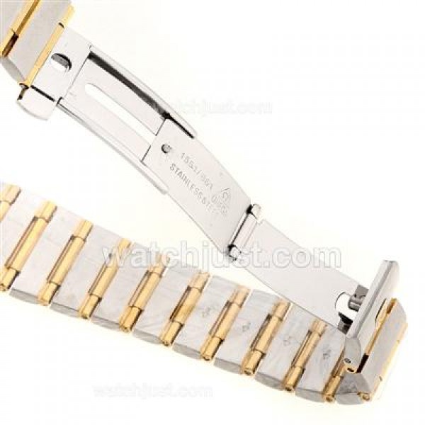 Omega Constellation Automatic Two Tone Diamond Bezel and Markers with Golden Dial-18K Plated Gold Movement