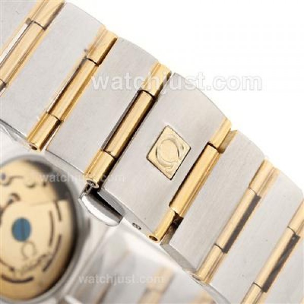 Omega Constellation Automatic Two Tone Diamond Bezel and Markers with Golden Dial-18K Plated Gold Movement