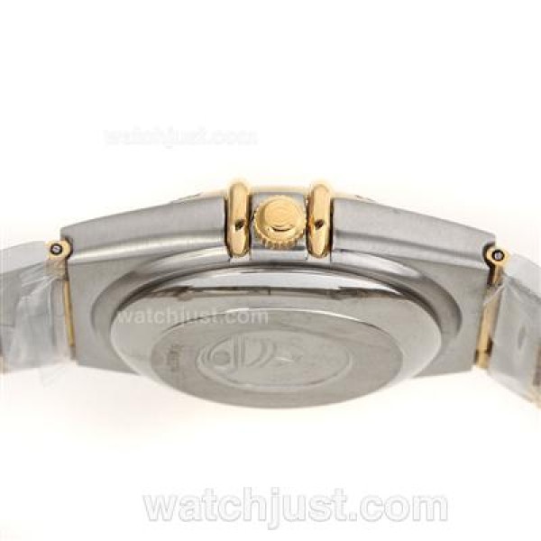 Omega Constellation Automatic Two Tone Diamond Markers with Golden Dial -18K Plated Gold Movement