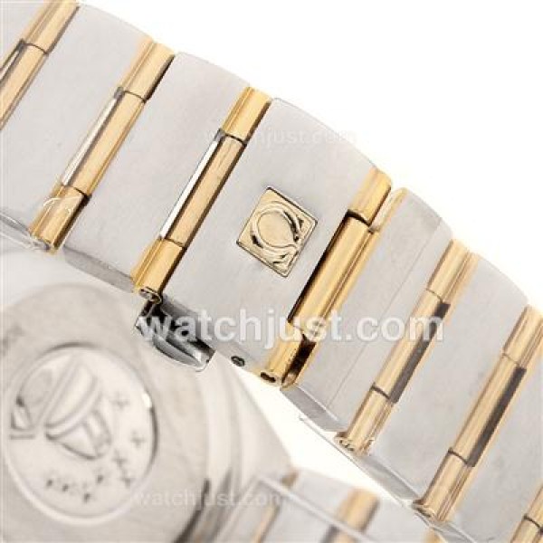 Omega Constellation Automatic Two Tone Diamond Markers with Golden Dial -18K Plated Gold Movement