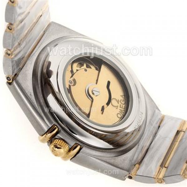 Omega Constellation Automatic Two Tone Stick Markers with White Dial-18K Plated Gold Movement