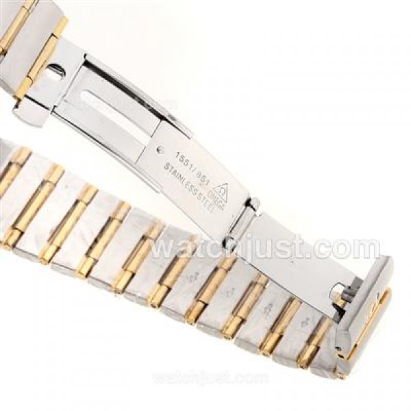 Omega Constellation Automatic Two Tone Stick Markers with White Dial-18K Plated Gold Movement