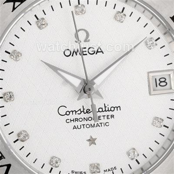 Omega Constellation Automatic Diamond Markers with White Dial S/S-18K Plated Gold Movement