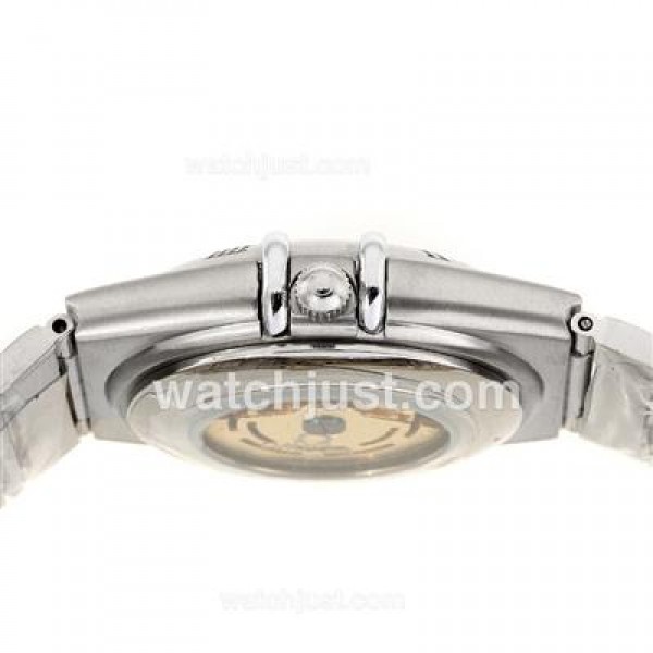 Omega Constellation Automatic Diamond Markers with White Dial S/S-18K Plated Gold Movement
