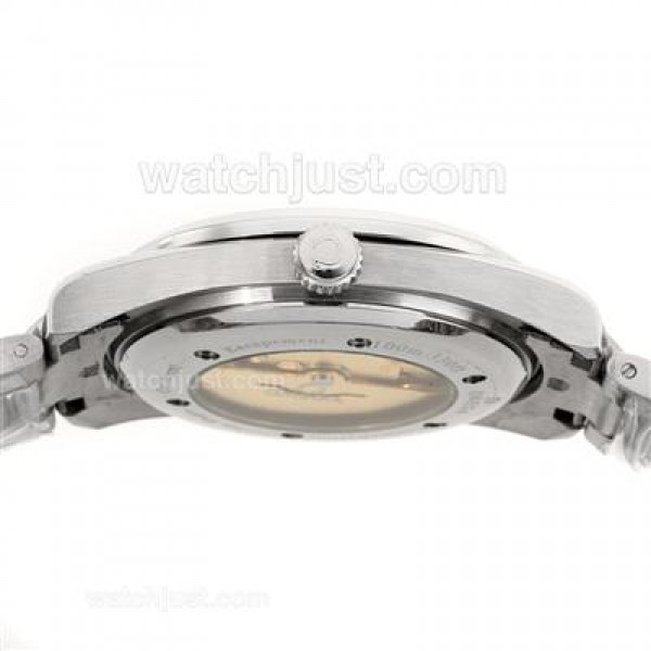 Omega Seamaster Day-Date Automatic Golden Stick Markers with White Dial S/S
