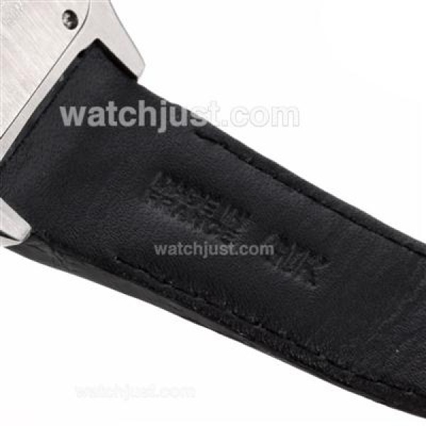 Cartier Santos 100 Swiss ETA 2836 Movement Two Tone Case with Black Dial-Leather Strap
