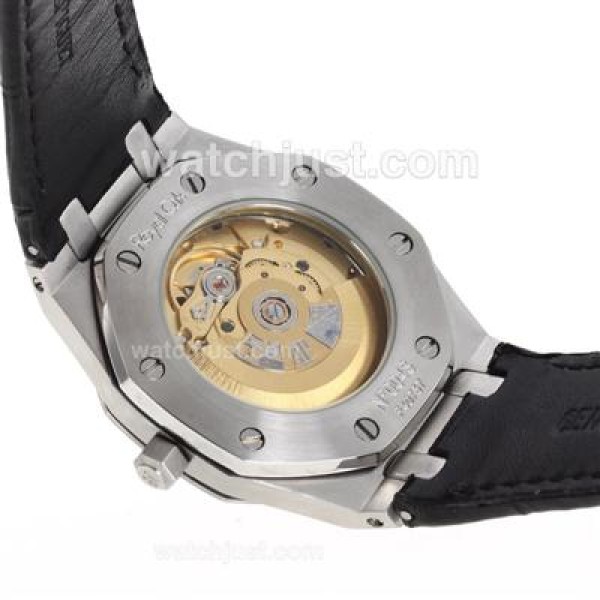 Audemars Piguet Royal Oak Swiss ETA 2836 Movement Diamond Bezel with Black Checkered Dial-Leather Strap