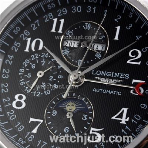 Longines Master Collection Perpetual Calendar Automatic with Black Dial-Sapphire Glass