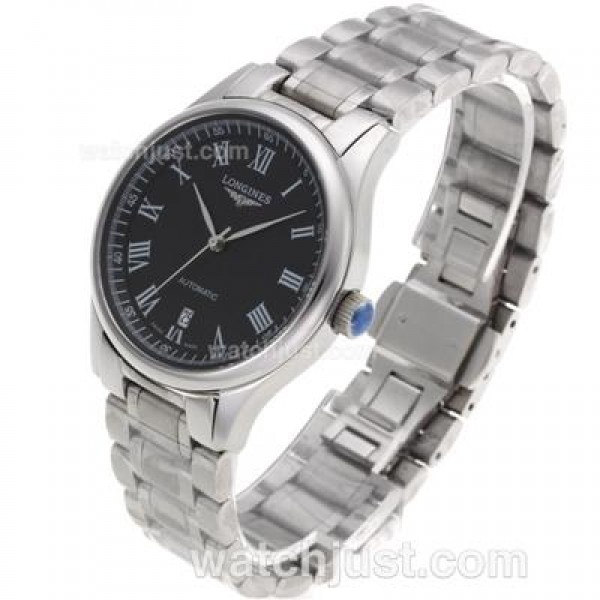 Longines Master Collection Automatic Roman Markers with Black Dial S/S-Sapphire Glass