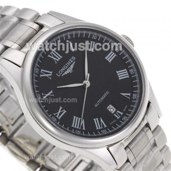 Longines Master Collection Automatic Roman Markers with Black Dial S/S-Sapphire Glass
