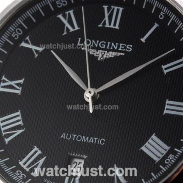 Longines Master Collection Automatic Roman Markers with Black Dial S/S-Sapphire Glass
