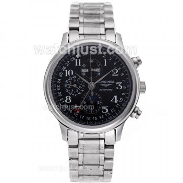 Longines Master Collection Perpetual Calendar Automatic with Black Dial-Sapphire Glass