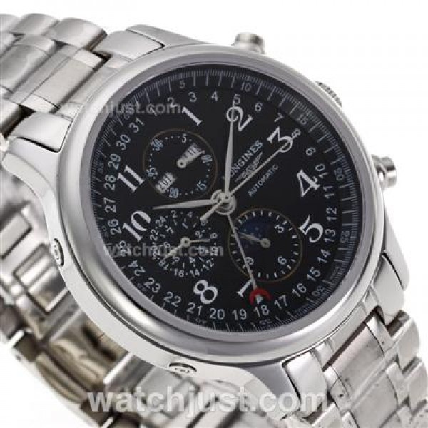Longines Master Collection Perpetual Calendar Automatic with Black Dial-Sapphire Glass