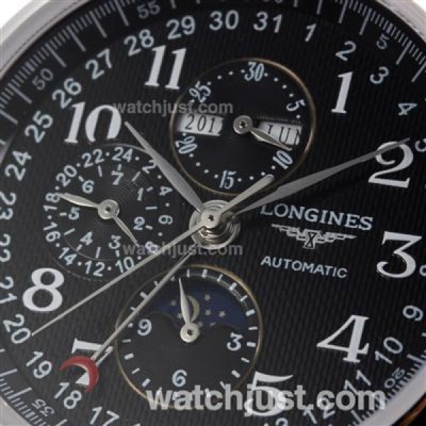 Longines Master Collection Perpetual Calendar Automatic with Black Dial-Sapphire Glass