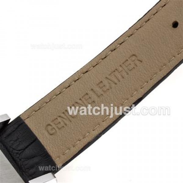 Jaeger-Lecoulbre Reverso Black Dial with Black Leather Strap-Sapphire Glass