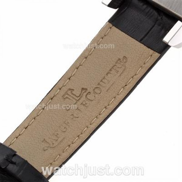 Jaeger-Lecoulbre Reverso Black Dial with Black Leather Strap-Sapphire Glass