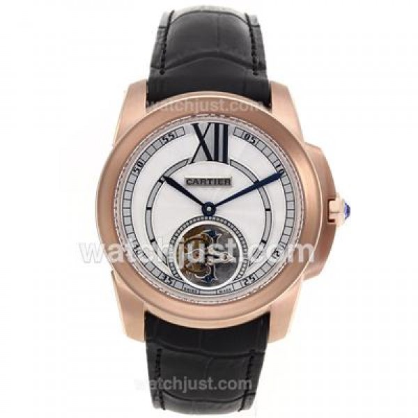 Best Quality Cartier Calibre de Cartier Fake Watches With White Dials For Sale