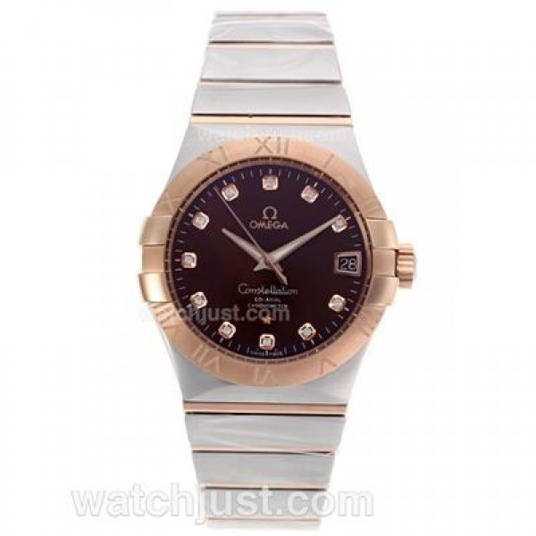 Best Quality Omega Constellation Replica Watches With Brown Dials For Men