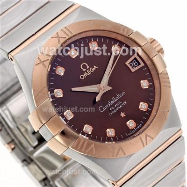 Best Quality Omega Constellation Replica Watches With Brown Dials For Men