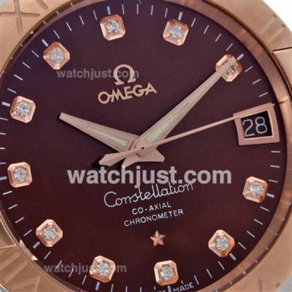 Best Quality Omega Constellation Replica Watches With Brown Dials For Men