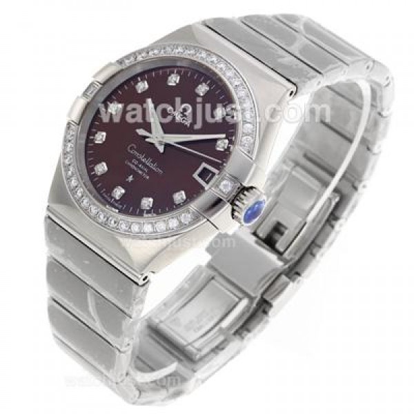 Cheap Omega Constellation Fake Watches With Brown Dials For Sale