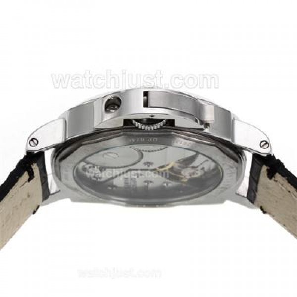 Panerai Luminor OP Logo Unitas 6497 Movement with Black Dial-Leather Strap