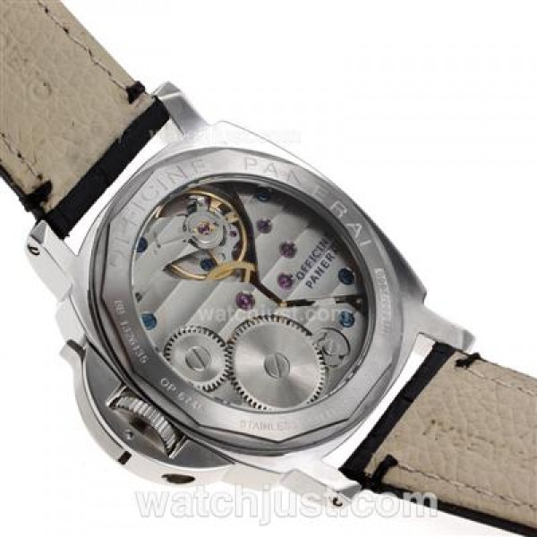 Panerai Luminor OP Logo Unitas 6497 Movement with Black Dial-Leather Strap