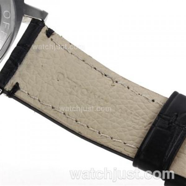Panerai Luminor OP Logo Unitas 6497 Movement with Black Dial-Leather Strap