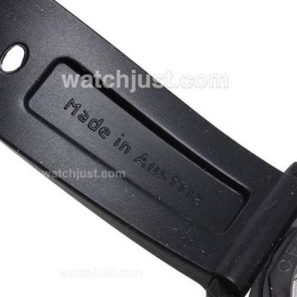 Panerai Luminor OP Logo Unitas 6497 Movement PVD Case with Black Dial-Rubber Strap