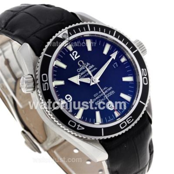 Omega Seamaster Swiss ETA 2824 Movement with Black Dial-Leather Strap