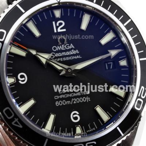 Omega Seamaster Swiss ETA 2824 Movement with Black Dial-Leather Strap