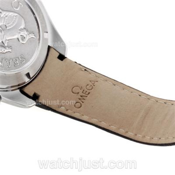 Omega Seamaster Swiss ETA 2824 Movement with Black Dial-Leather Strap