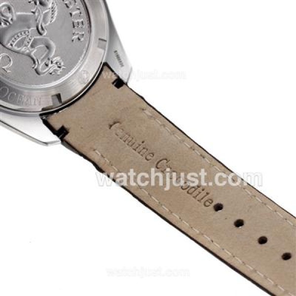 Omega Seamaster Swiss ETA 2824 Movement with Black Dial-Leather Strap