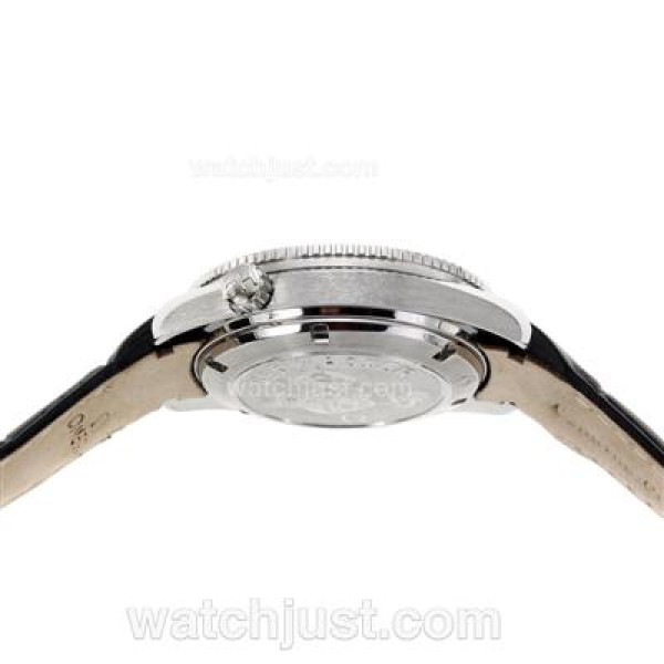 Omega Seamaster Swiss ETA 2824 Movement with Black Dial-Leather Strap