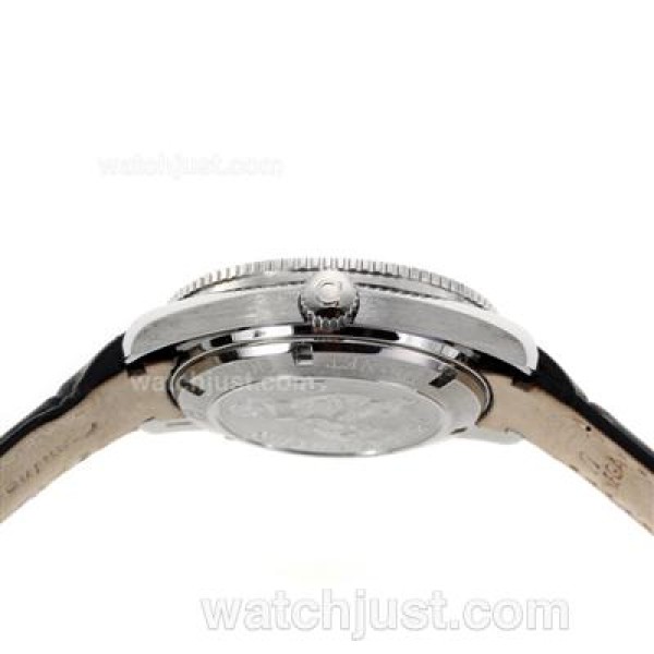 Omega Seamaster Swiss ETA 2824 Movement with Black Dial-Leather Strap